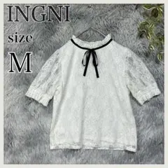 イング/フリルスタンダードカラー総レースブラウス/春夏/プルオーバー/リボン