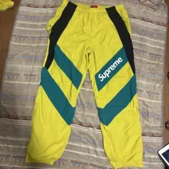 ✓VINTAGE PUMA プーマ 80s 蛍光グリーン ナイロン ピステパンツ