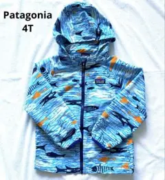 patagonia　ウインドブレーカー　ジャンパー　4T 魚柄　青