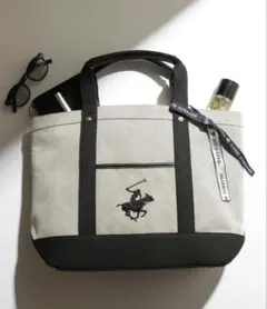 BEVERLY HILLS POLO CLUB トートバッグ ベージュ/ブラック