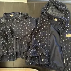 姉妹お揃いpetit main 花柄フリルジャケット 110 90