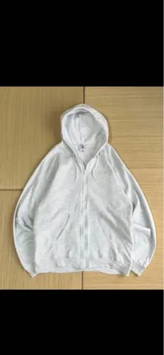 90s フルーツオブザルーム 無地 フルジップ パーカー グレー L