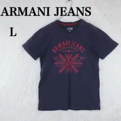 【アルマーニジーンズ】メンズ Tシャツ コットン100％ L ブラックのサムネイル