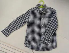 GAP キッズ 長袖シャツ ギンガムチェック ネイビー