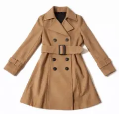 CECIL McBEE キャメル トレンチコート ベルト付き Aライン
