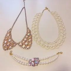 襟風デザイン　ネックレス3点セット
