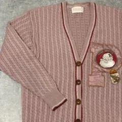 【ヴィンテージ】ピンクハウス ケーブルニット カーディガン 90’s 毛100%
