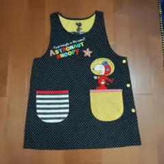 スヌーピー　ドット　刺繍　ワッペン　保育士エプロン　美品　M〜L