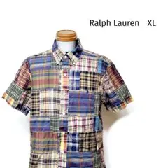 美品 Ralph Lauren パッチワーク シャツ マドラスチェック XL