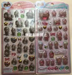 うるちゅるPOP SEAL うるちゅるポップシール　もんちっち ピンク＆ブラウン