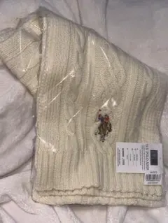 U.S. POLO ASSN. ケーブルニットマフラー アイボリー