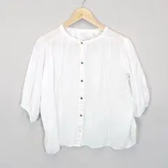 ナチュラルクチュール 麻混ギャザーブラウス フリーサイズ 0351041140