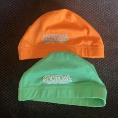 CENTRAL SPORTS 水泳帽 2点セット　オレンジ緑セット