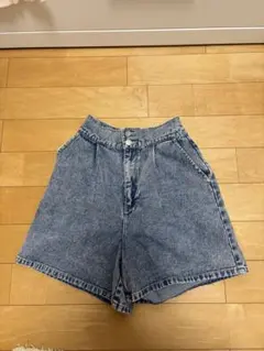 emsハイウエストケミカルウォッシュ シ ヨートパンツ キュロットパンツ