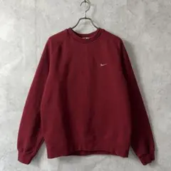 00年代ヴィンテージNIKE ナイキ トレーナー 刺繍ロゴ バーガンディ古着