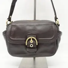 COACH ショルダーバッグ カメラバッグ フラップ y2k ブラウン レザー