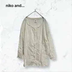 a3973 ニコアンド ブラウス アイボリー M 麻綿 ゆったり ギャザー 春夏のサムネイル