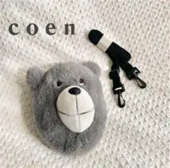 【coen】コーエンクマ顔バッグ　グレー　バッグ&ポーチ　紐付き