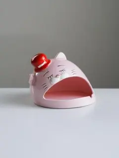 昭和レトロ 猫の灰皿/ペン立て ヴィンテージオブジェ トレイ ファンシー