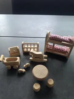 木製ドールハウス家具セット