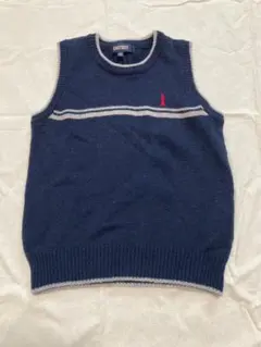 EASTBOY キッズ ニットベスト 130cm ネイビー