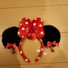 ミニーマウス イアリング付きカチューシャ