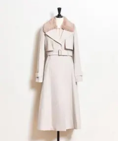 【美品】noela ファー付マルチロングコート　ベージュ