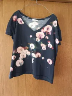 paul smith タンポポの綿毛柄 Vネック 半袖Tシャツ 黒のサムネイル