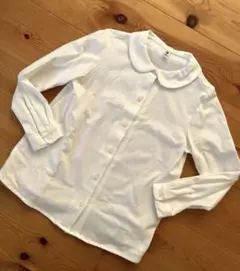 ◆UNIQLO 丸襟白シャツ　120◆