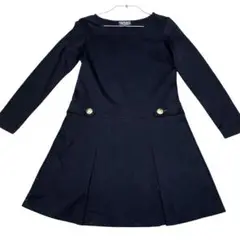 TO ｂby アニエスベー　ボックスプリーツミニワンピース　金ボタン　黒