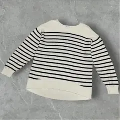 グローバルワーク　スッキレイVネックプルオーバー　ボーダー