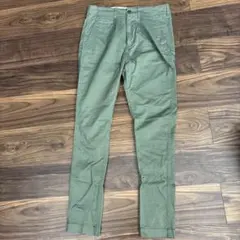 BEAMS スキニーパンツ XS オリーブグリーン メンズ