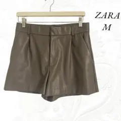 【ザラ】ZARA　フェイクレザー　ショートパンツ　Mサイズ