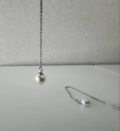 パール付きチェーンピアス