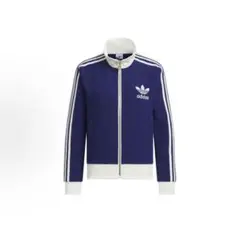 新品XS adidas Originals 三本線 レトロ立襟ジャケットネイビー