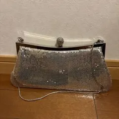 【送料込】シルバー スパンコール クラッチバッグ