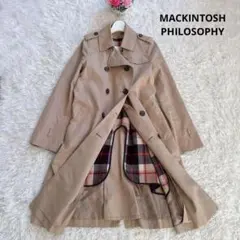 マッキントッシュ フィロソフィー トレンチコート ライナー付き チェック M