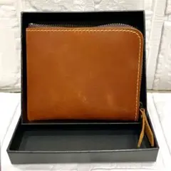 ミニ財布 L字ファスナー コインケース 茶⁠ ブラウン メンズ・レディース　小銭