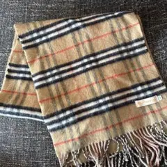 未使用品バーバリー暖かいロングBURBERRY チェック柄マフラー ネイビー