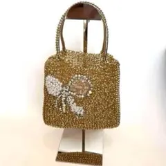 アンテプリマ　ゴールド　リボン　ハンドバッグ　ナストロ　バッグ　ビジュー