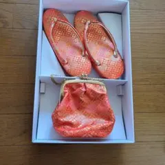 あむ様　ご専用です！ おまとめ→ オレンジ色 草履とバッグ セット＆帯
