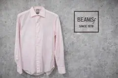 BEAMS F スリムフィット ピンクシャツ 日本製