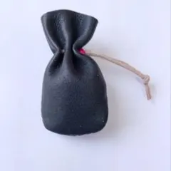 革のきんちゃく袋 ミニサイズ シープ革 ブラック