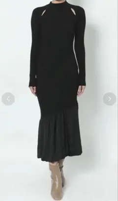 美品　LAGUNAMOON ラグランスリットニットバルーンワンピース