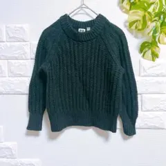 美品　ユニクロ　キッズ　セーター　リブニット　１２０　黒　男女兼用　お洒落