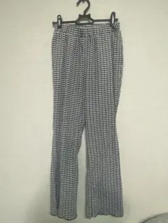 Samansa Mos2 blue チェックイージーパンツ