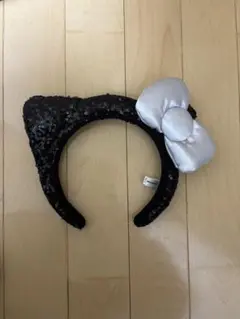 ユニバーサルスタジオジャパン カチューシャ ハローキティ スパンコール 黒