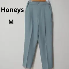 ハニーズ honeys スラックス ゴムウエスト パンツ くすみカラー M 緑