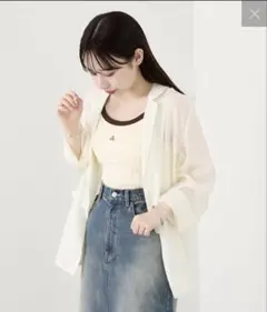 mystic mline シアーシャツ アイボリー