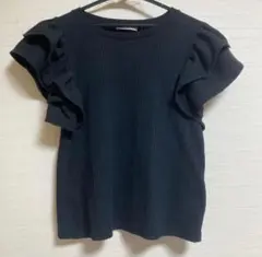 ZARA フリル袖 トップス ブラック